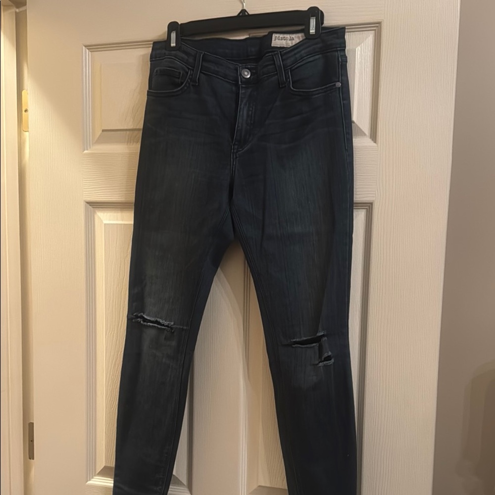 Dark Blue Distressed Women Jeans